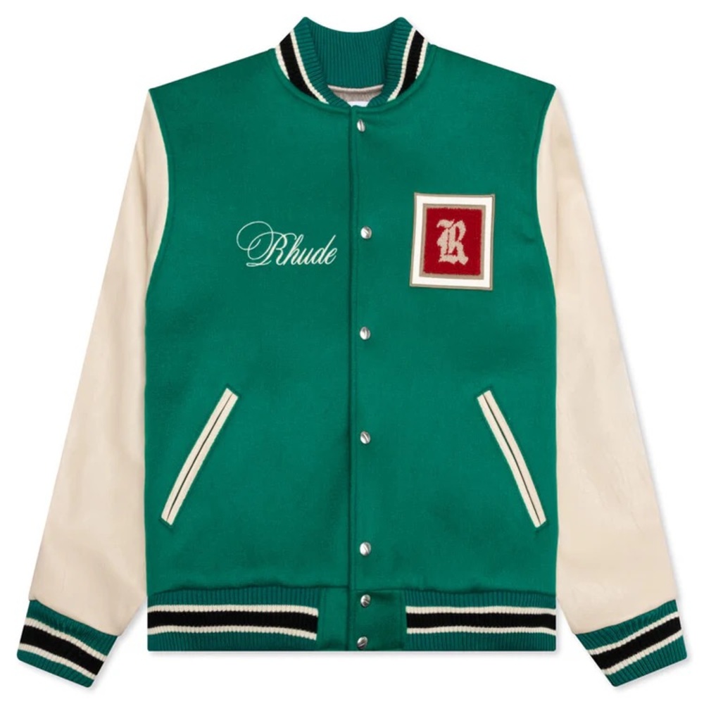 RHUDE Varsity leather & Wool jacket